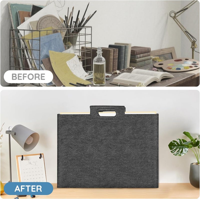 ZKOO Felt Art Portfolio Bag, Large Art Portfolio with Handles, Sturdy Artist Storage Bag for Artwork, Poster, Sketching, and Drawing (24 x 36 inch) - Image 5